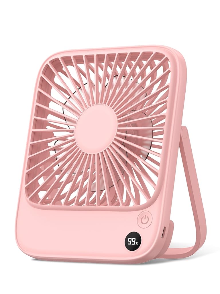 Verilux® USB Fan Mini Desk Fan with Kickstand 4-Speed USB Cooling Fan Travel Tabletop Fan 5000mAh USB Rechargeable USB Fan for Office, Dorm, Kitchen, Pink Verilux® USB Fan Mini Desk Fan with Kickstand 4-Speed USB Cooling Fan Travel Tabletop Fan 5000mAh USB Rechargeable USB Fan for Office, Dorm, Kitchen, Pink